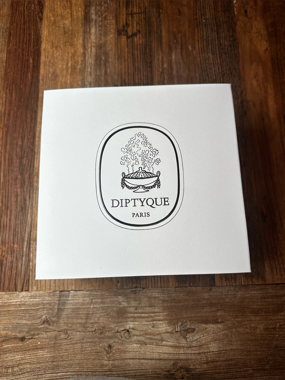 diptyque White and Black Logo empty box